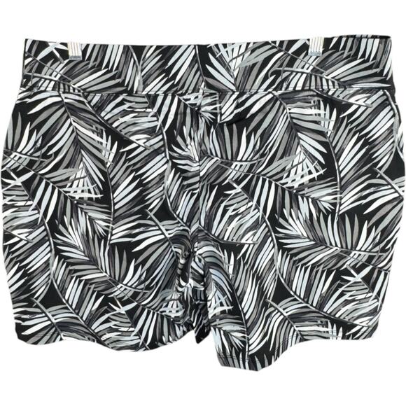 Denim & Co. Active Petite Duo Stretch Two Pack Shorts Black Palm/Blk Large - Picture 3 of 11